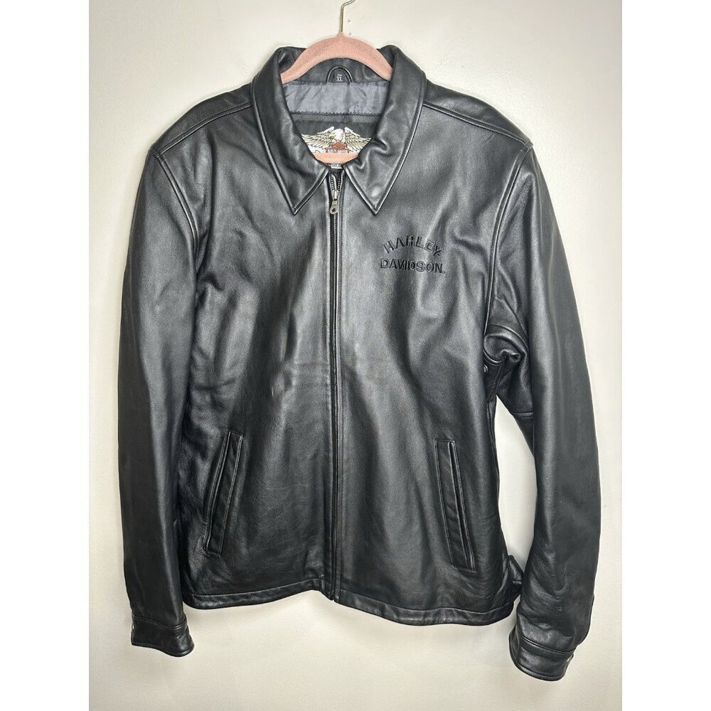 Men's Harley Davidson Leather Jacket 2XL Tall Biker Motorcycle Riding